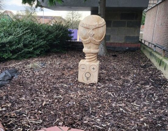 lightblub wooden sculpture