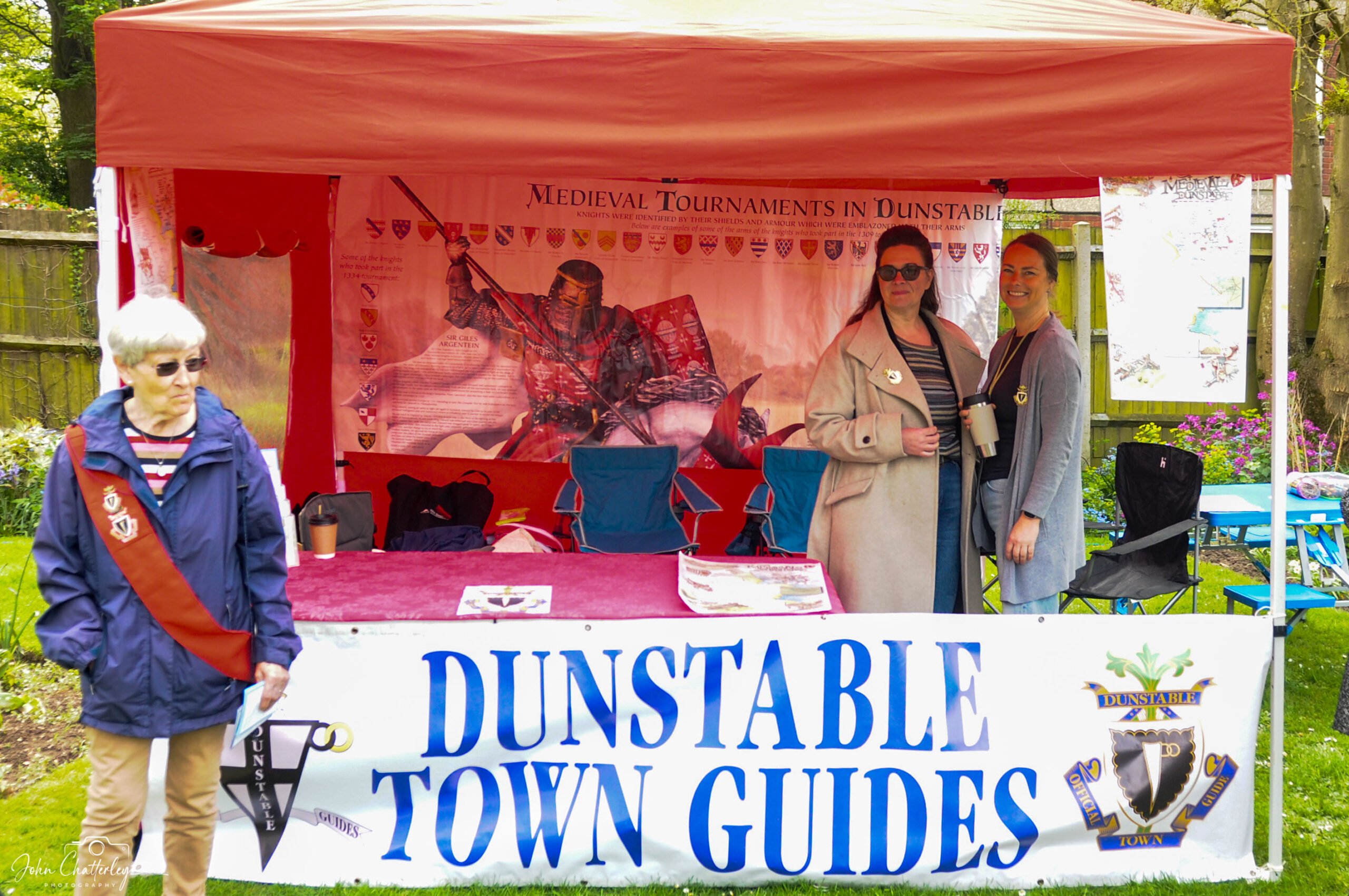 town guide stall in priory gardens