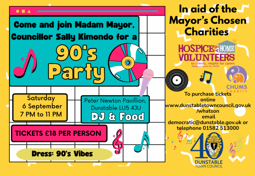 90s town mayor Party invitation poster