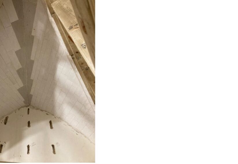 Priory House rebuilt (in Duncton Chalk and Tottenhoe Clunch) bay 4 of the Undercroft.