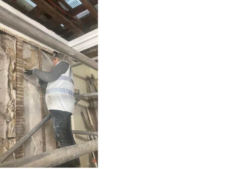 Priory House - wall painting conservation in progress