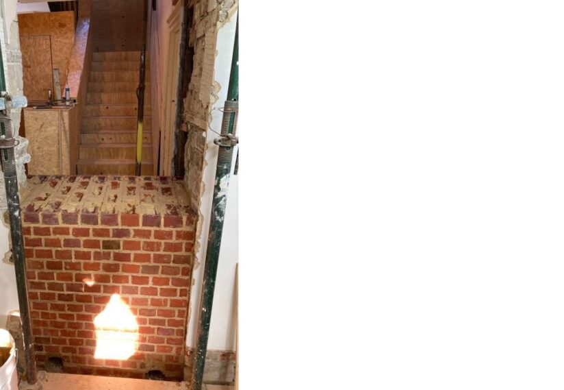 Priory House - Infilling with bricks previous internal window