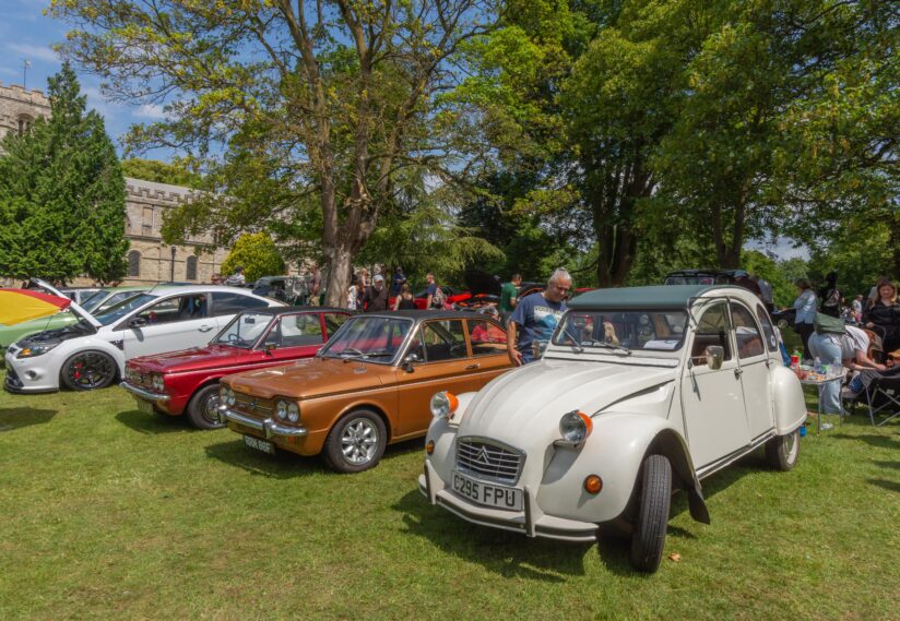 cars on the gardens in priory church