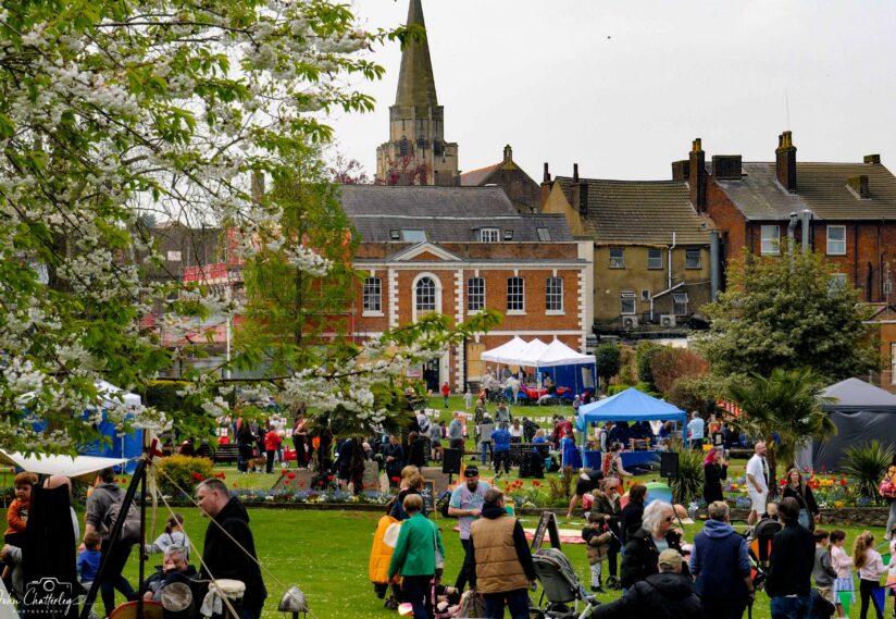 Group of people watching the event
