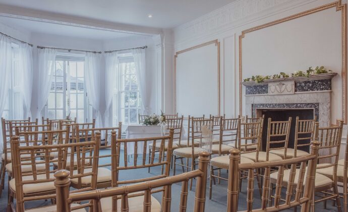 table set up for a wedding at grove house