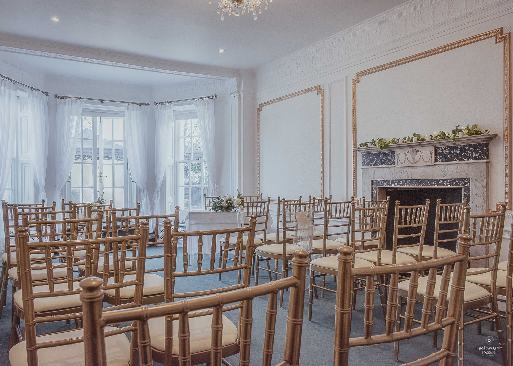 table set up for a wedding at grove house