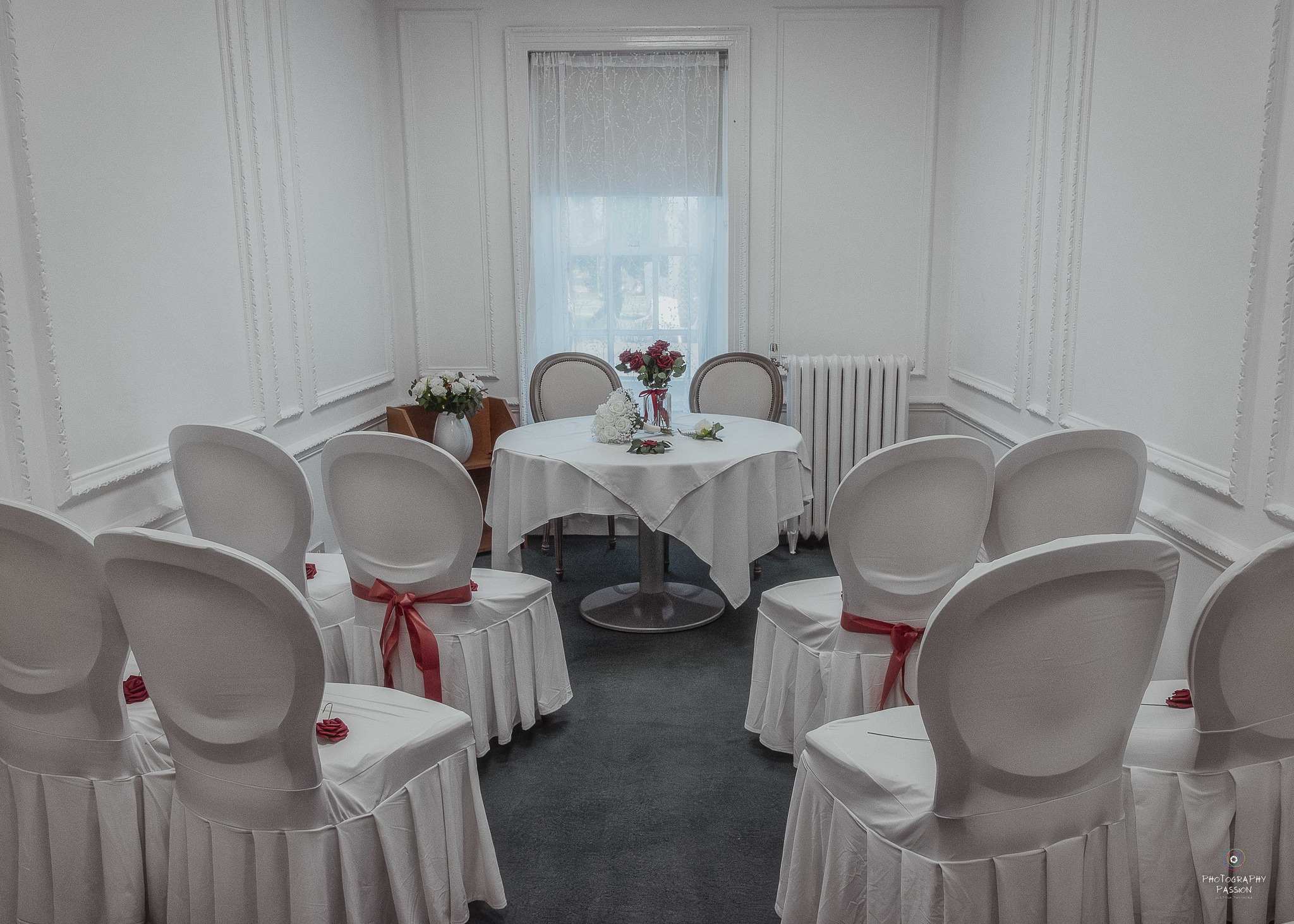 the bedford room set up for a wedding