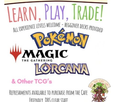 picture of learn, play, trade with logos