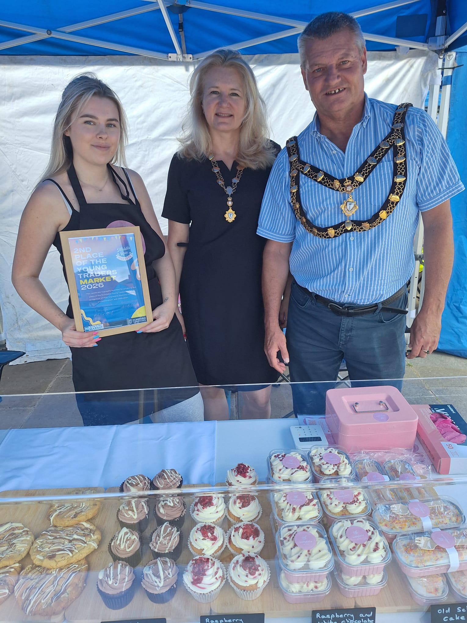 Iced by katie with the town mayor cllr richard attwell and the mayor's consort